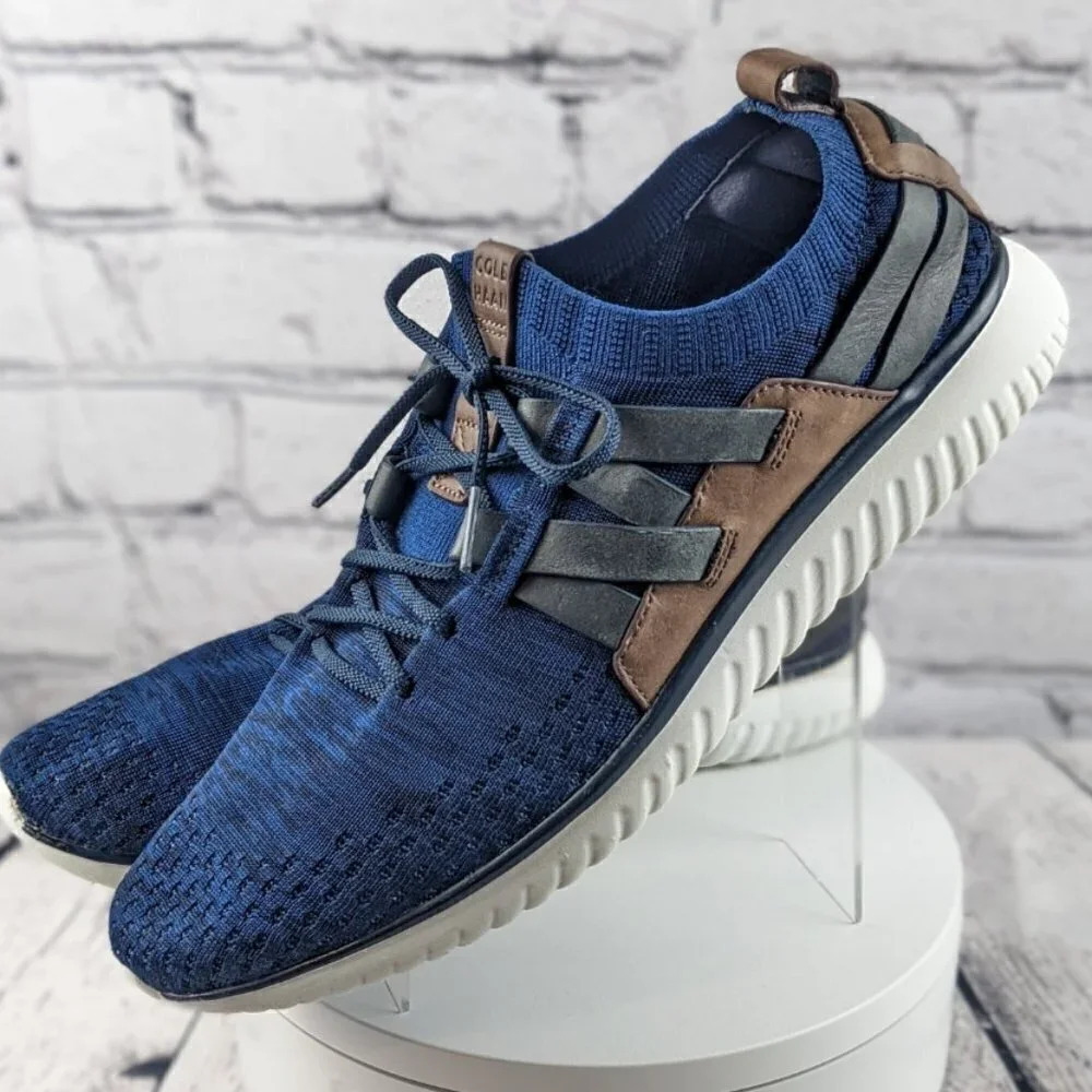 Cole Haan shoes, Grand Møtion, stitchlite, woven sneakers, blue, 9.5M